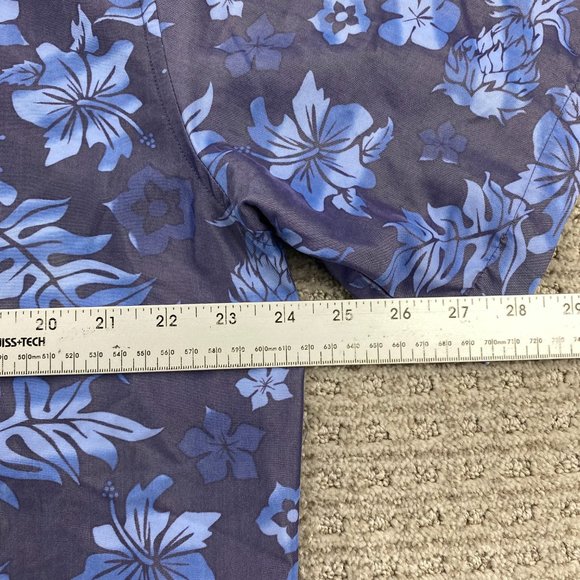 Gotcha Floral Shirt Men Large L Blue Button Down Short Sleeve Hawaiian Beach - Picture 9 of 10